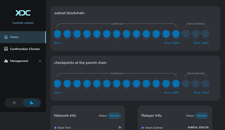 XDC SUbnet UI